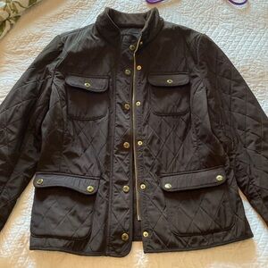 Talbots brown 4 pocket zip up medium weight jacket